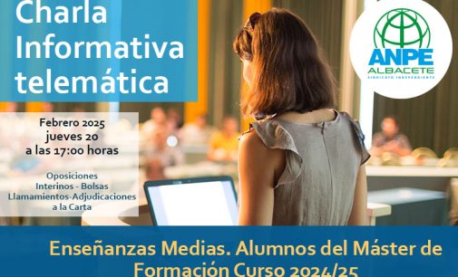 CHARLA INFORMATIVA TELEMÁTICA ALUMNOS MÁSTER DE FORMACIÓN 2024/25